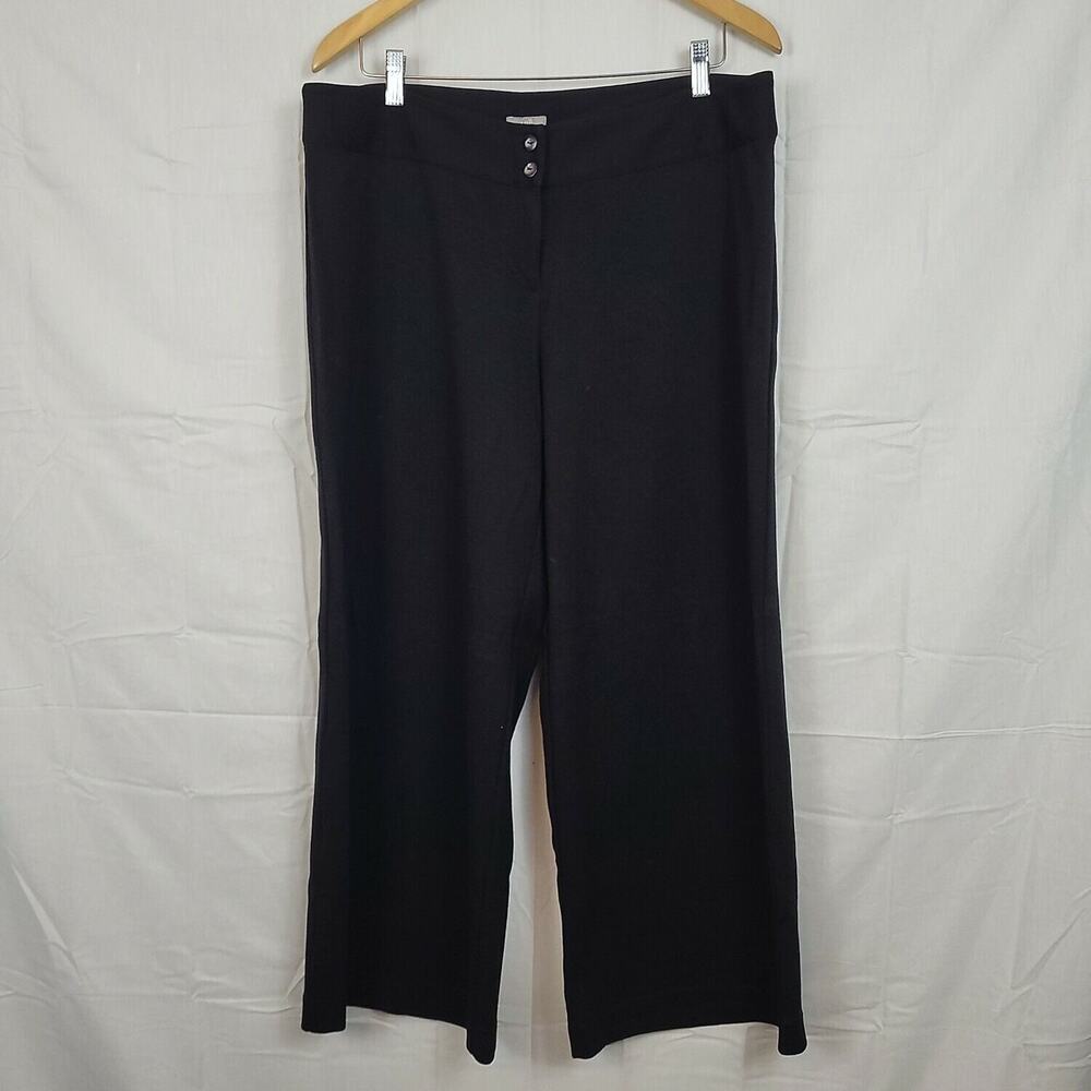 J. Jill Womens Black Flat Front Regular Fit Comfort Straight Leg Pants Size 16
